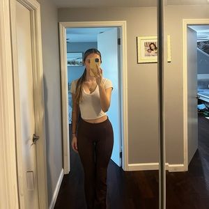 Brown Skinny Flare Leg Pants